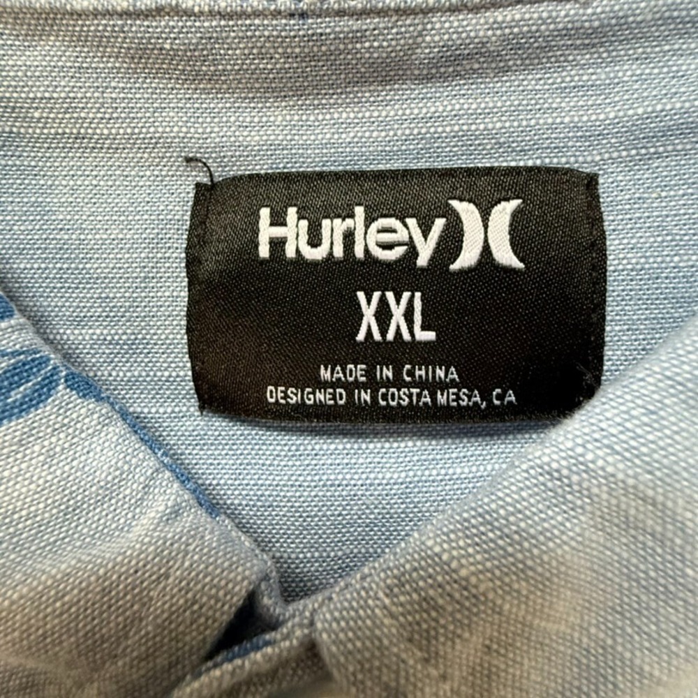 Hurley Mens One‎ and Only Lido Stretch Short Sleeve Shirt NWT - XXL - Blue - Picture 8 of 10